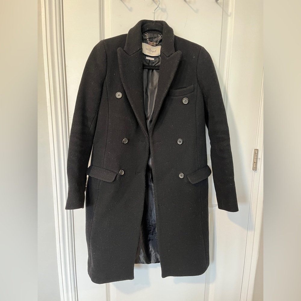 Wilfred XXSMALL black coat! Smoke and pet free home. Gently worn!